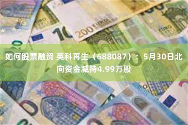 如何股票融资 英科再生（688087）：5月30日北向资金减持4.99万股