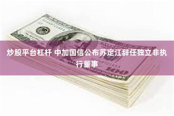 炒股平台杠杆 中加国信公布苏定江辞任独立非执行董事
