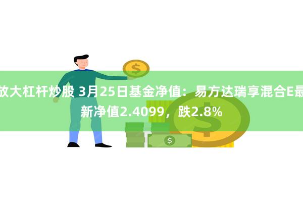 放大杠杆炒股 3月25日基金净值：易方达瑞享混合E最新净值2.4099，跌2.8%